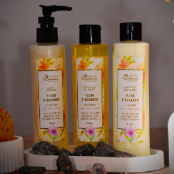 Pack Fleur d'Orange et Safran : Shampoing, crème de corps et un gel douche